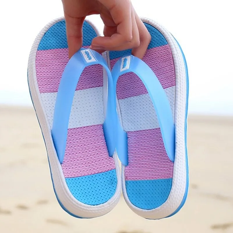 Summer Slippers 2020 Female Sandal Casual Women Soft Bottom Beach Shoes Rainbow Flip Flops