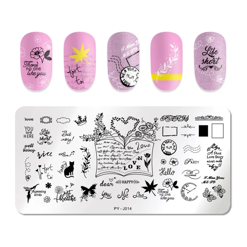 PICT YOU Nail Stamping Plates Snow Winter Nail Art Stamp Template idea nail Image Plate Stainless Steel Stencil Tools-Nail Inspo