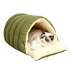 Warm Enclosed Cat Bed Cozy Plush Cats Tent Calming Pet Nest Cave for Cats Dogs