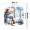 (Multi Style)Winter Window Bear-Full Embroidery 3 Strands 11CT Counted Cross Stitch-40*40CM