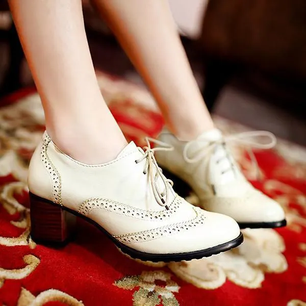 British Style Carved Classy Lace Up Oxford Shoes