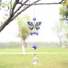 Butterfly Eye Crystal Hanging Light Catcher Pendant Garden Window Decor (B)