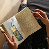 4Pcs Special Shape Sunset Flowers Diamond Painting Bookmark Art Projects