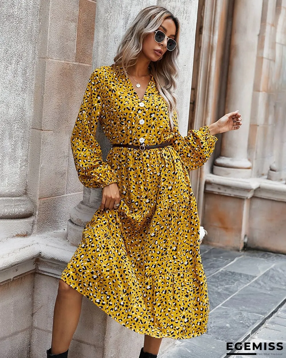 European and American Women's Leopard Print Dress Women | EGEMISS