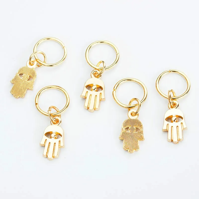 Hair Braid Coin Leaves Retro Colorful Beads Pendant Charms Rings Clip Headband for Pierced Hip-hop Braiders Leaves Accessories