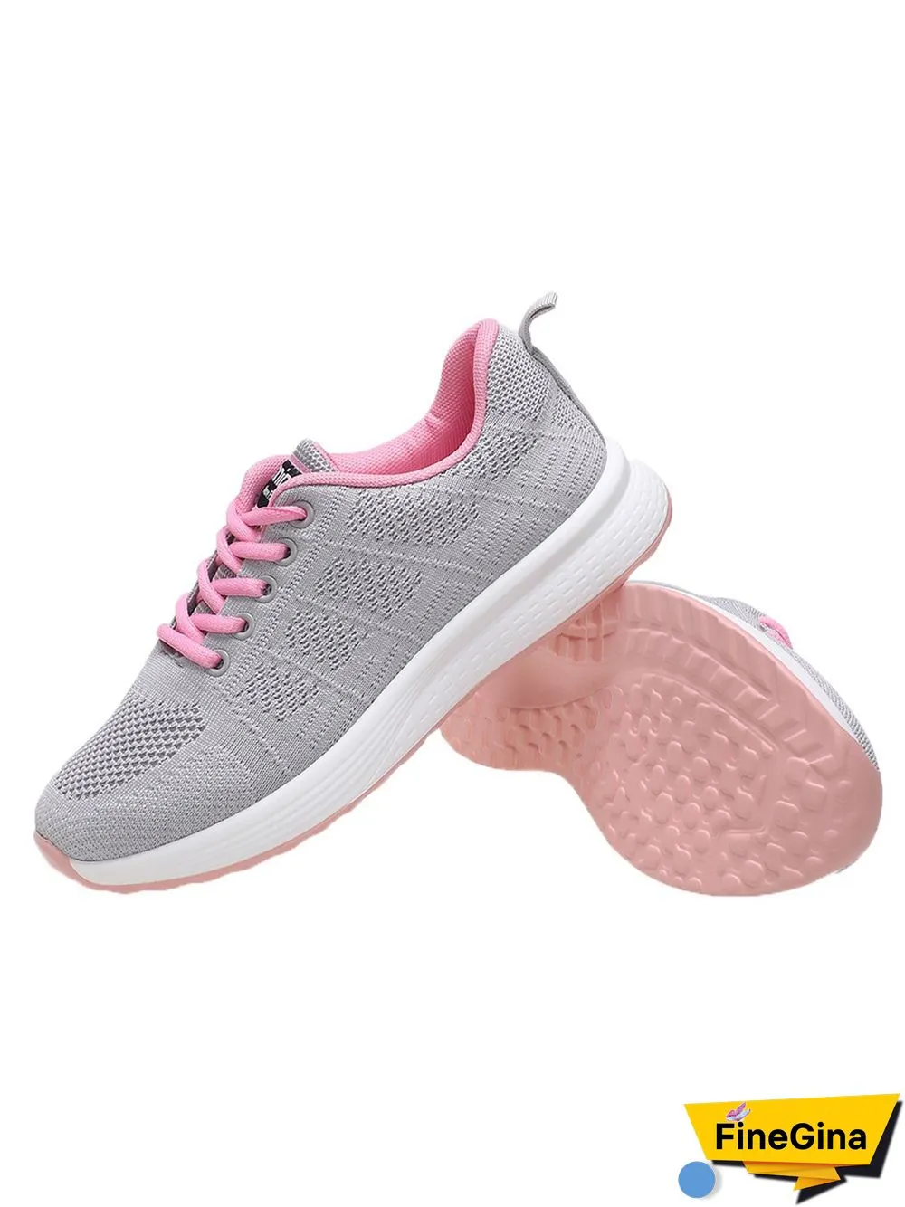 Contrasting Solid Color Breathable Mesh Casual Sneakers