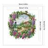 Summer Scene With Wreath-14CT Stamped Cross Stitch 38*36cm/14.96*14.17in