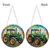 DIY Crystal Diamond Painting Double Sided Effect  Tractor Pendant Home Garden Hanging Kit