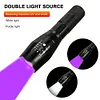 150LM XPE+UV Zoom Flashlight 395nm Backlight Ultraviolet Detector Torch