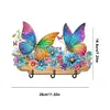 (US Local)Wooden Special Shaped Flowers Butterflies Diamond Art Craft Wall Hooks for Home