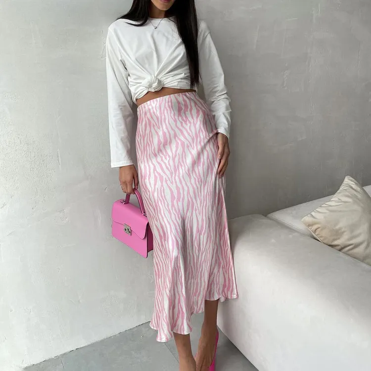 Churchf Churchf Women's Wear 2023 Summer Premium Sense French Print Skirt Women's Medium Long Fashion Fish Tail