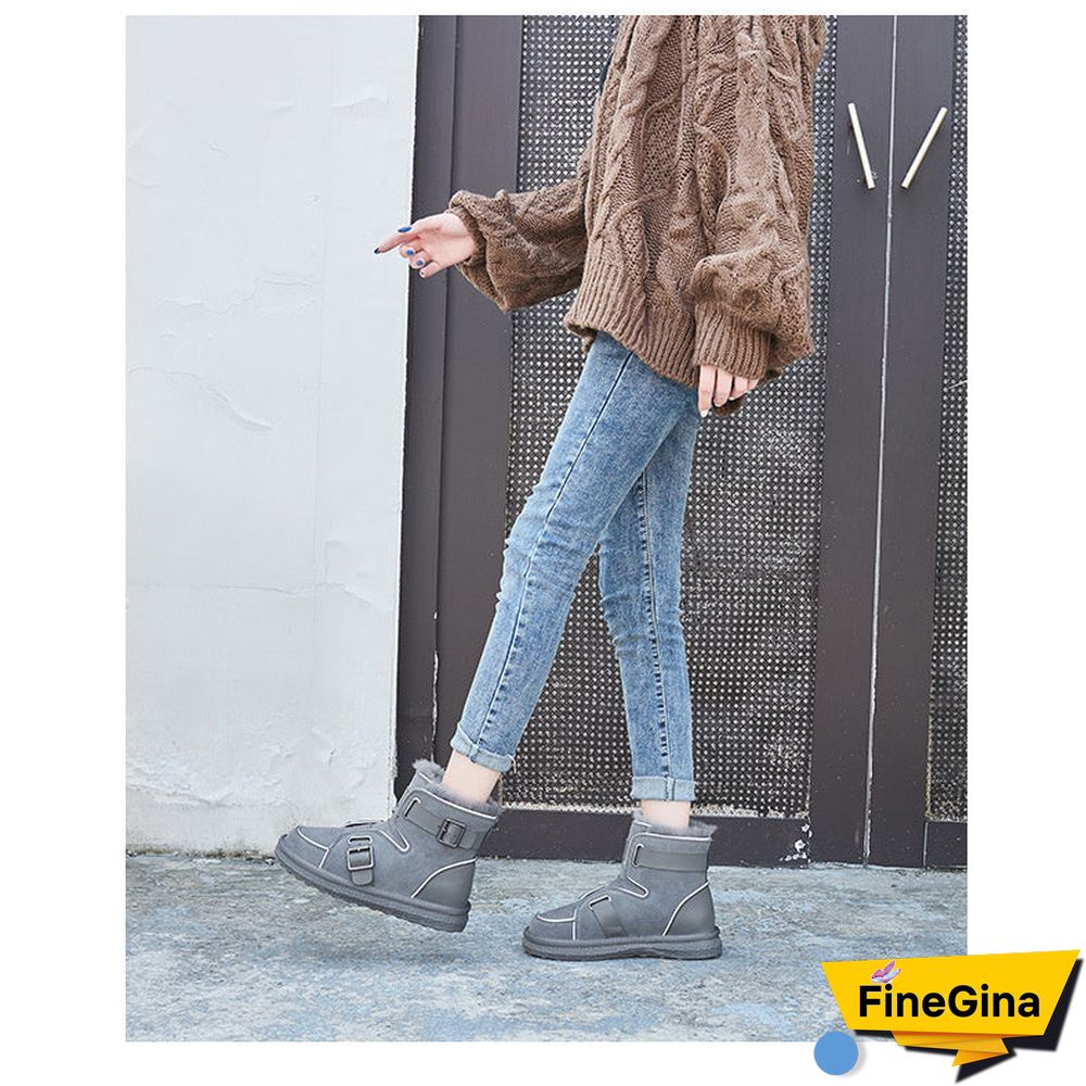 Casual Fashion Cloth With Soft Nap Flats Snow Boots Shoes