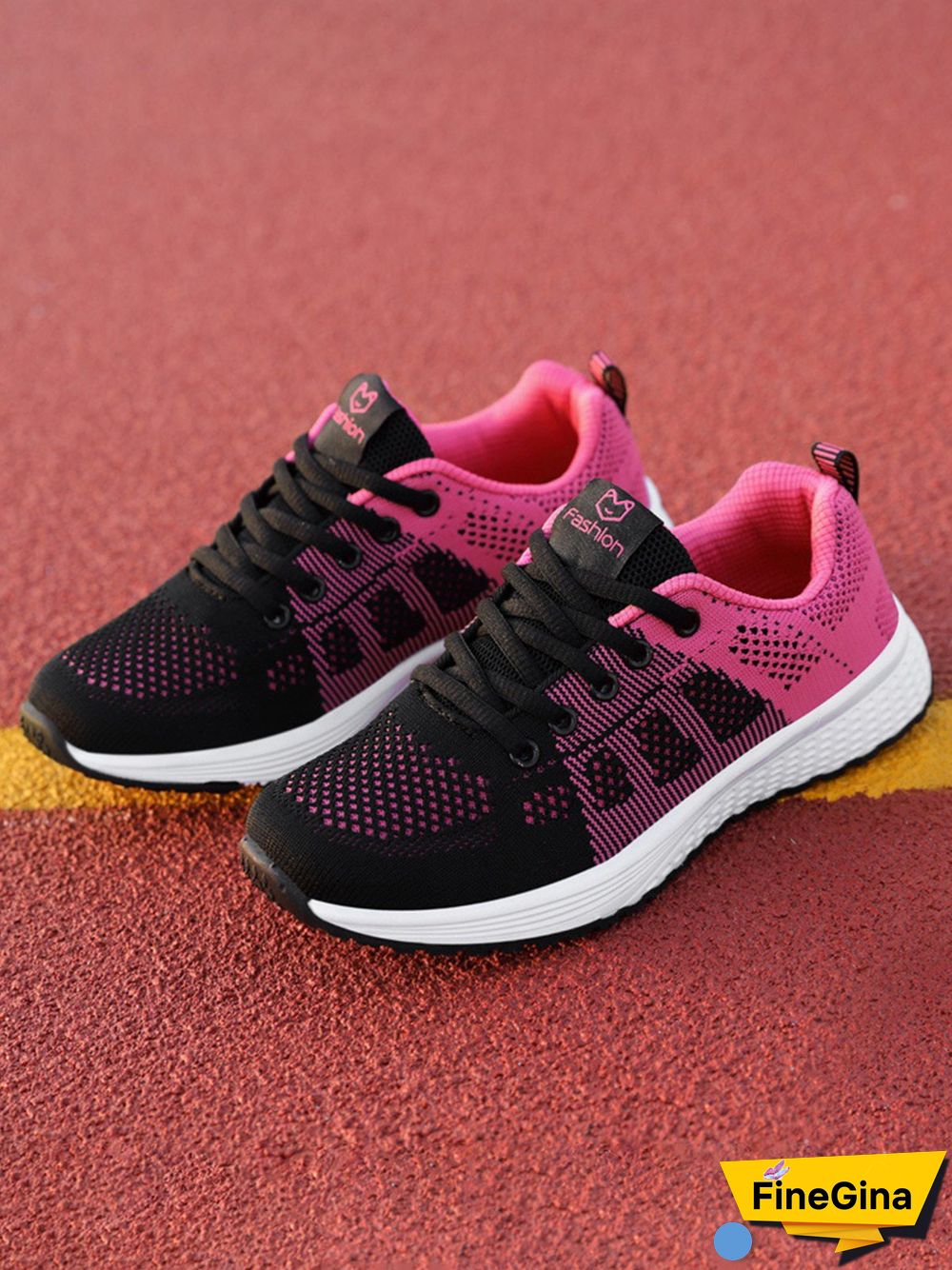 Contrasting Solid Color Breathable Mesh Casual Sneakers