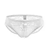Men's Lace Underwear Briefs Bulge Pouch Transparent Panties Low Rise Ultra Thin Underpants