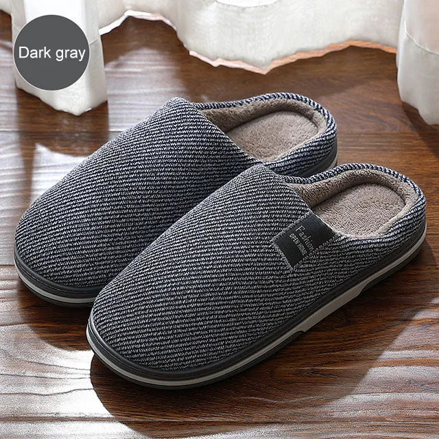 House slippers Man Warm Plush Memory foam Non-slip Super Soft Home Slippers  for Men High quality Indoor shoes Male Size 45-46