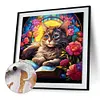Cat Reading Book Glass Painting-Paint by Numbers Acrylic Painting 40*40CM