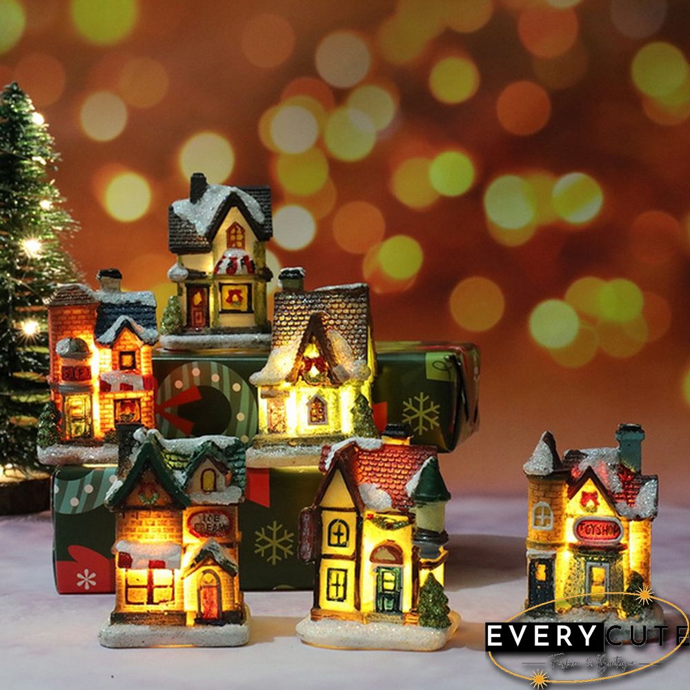 Christmas New Christmas Decorations Resin Small House Micro Landscape Resin House Small Ornaments Christmas Gifts