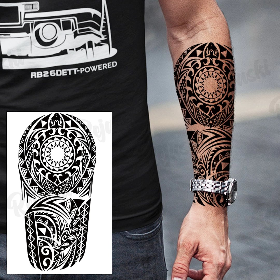 Sdrawing Thorns Temporary Tattoos For Adults Men Realistic Totem Maori Lion Compass Flower Tiger Fake Tattoo StickerArm Tatoos DIY