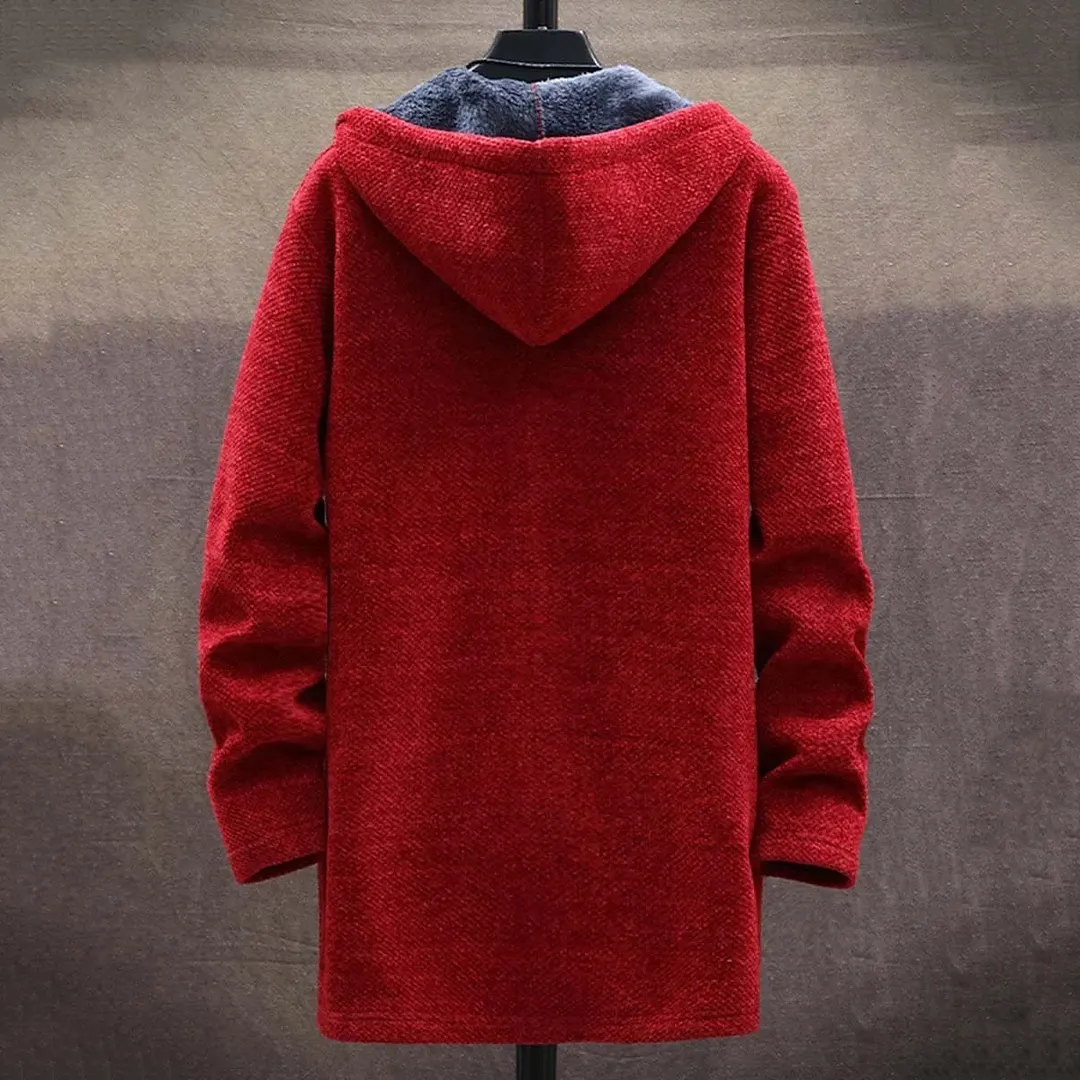 Men'S Plush Thick Knitted Sweater Coat Cardigan