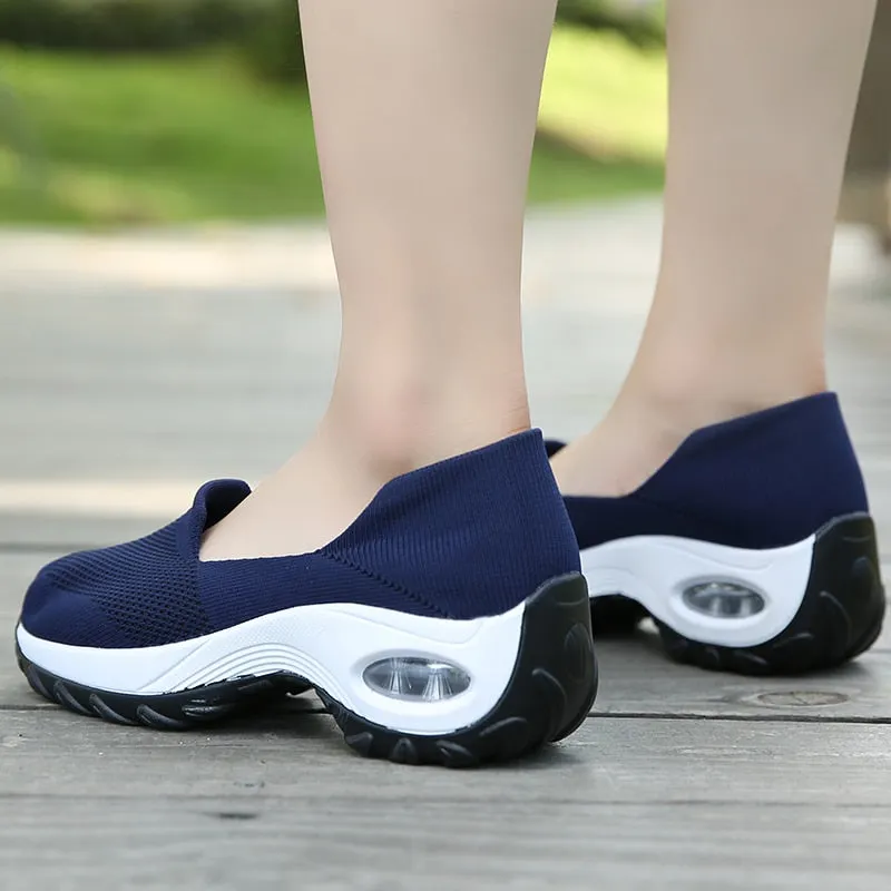 Air Cushion Canvas Pumps for Women Fashion Spring Summer Casual Shallow Boat Shake Shoes Elegant Female Outdoor Sport Shoes