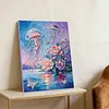 Flower Jellyfish DIY Pearl Painting Kit with Frame 30x40cm Pearl Gem Paintings Picture Arts Craft for Adults Beginners Gift Home Wall Decor