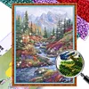 Mountain Stream-9CT Stamped Cross Stitch Bead Embroidery 51*69cm