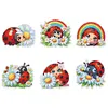 (US Local)6Pcs Ladybug Diamond Painting Fridge Magnet Diamond Art Magnets Decals Kit