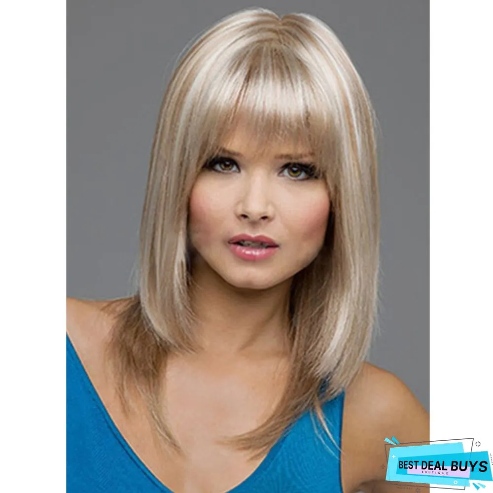 Wig Women's Fashion Long Straight Hair Headgear Chemical Fiber Wig Women