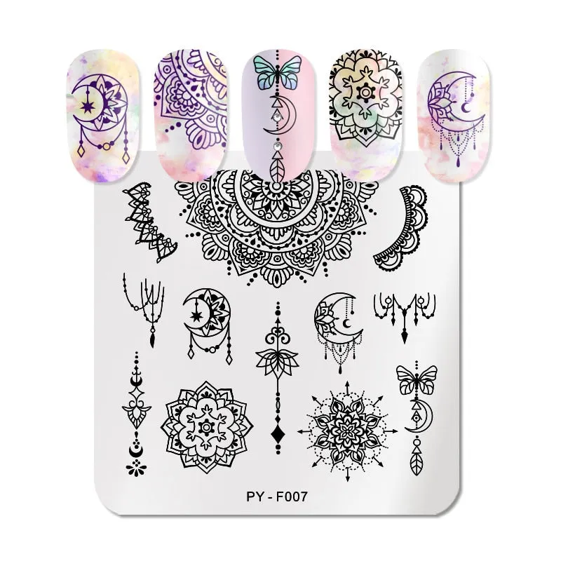 PICT YOU Nail Stamping Plates Snow Winter Nail Art Stamp Template idea nail Image Plate Stainless Steel Stencil Tools-Nail Inspo