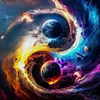 >SALE<Full Embroidery Cotton Thread 11CT Printed Taiji Planet Map Cross Stitch 45x45cm