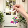 6Pcs DIY Diamond Painting Colored Dragon Keychain