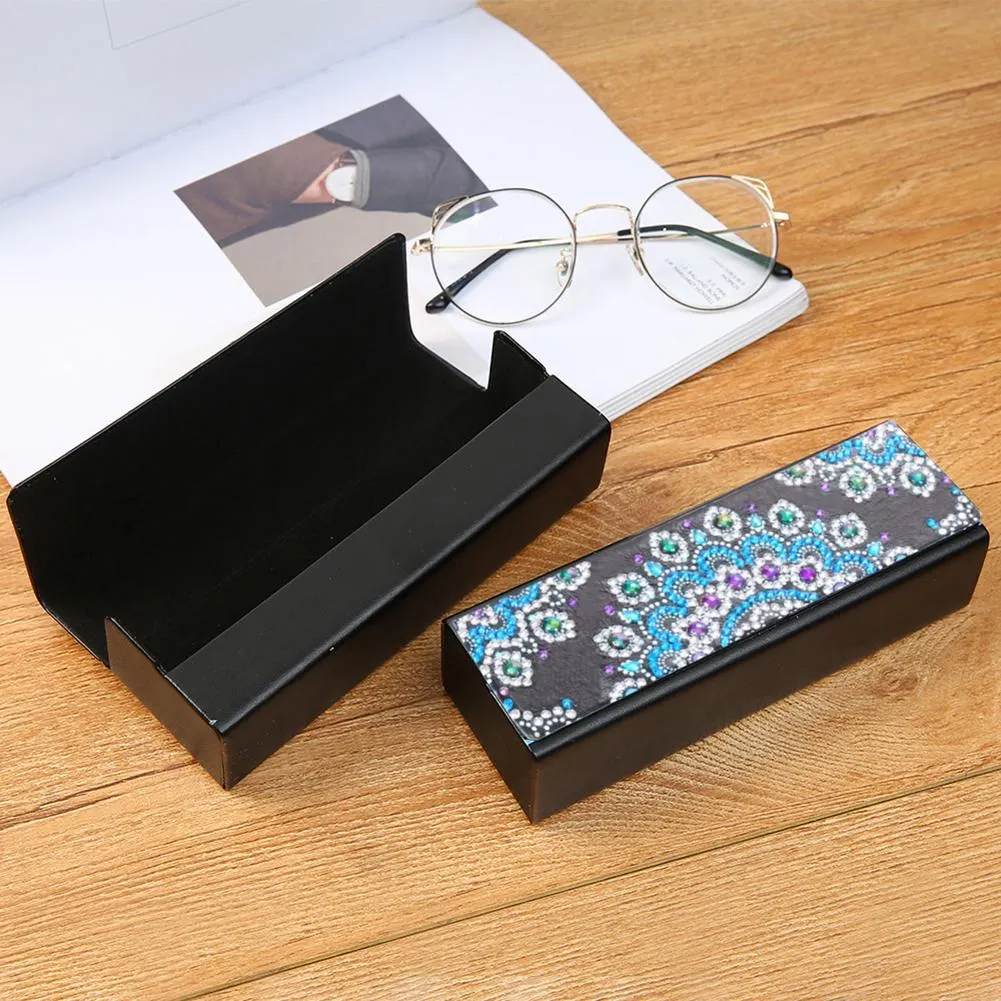 DIY Diamond Painting Eye Glasses Case Travel Leather Sunglasses Storage Box