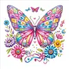 Flower Butterfly DIY Special Shape Double sided Print Clear Diamond Art Kit Wooden Framed Diamond Painting Kit(21.5x21.5cm)