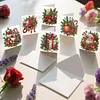 6Pcs Diamond Art Greeting Cards Xmas Atmosphere Congratulations Cards Gift
