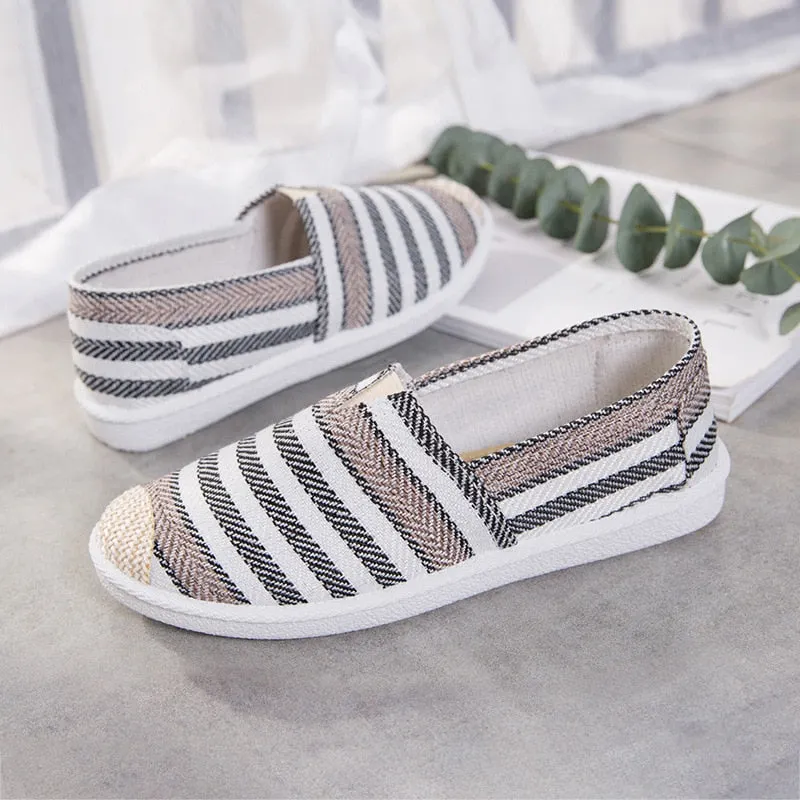 New Print Women Sneakers Slip On Light Mesh Summer Shoes Summer Breathable Flat Shoes Women's Single Shoes Flat Lazy Fisherman