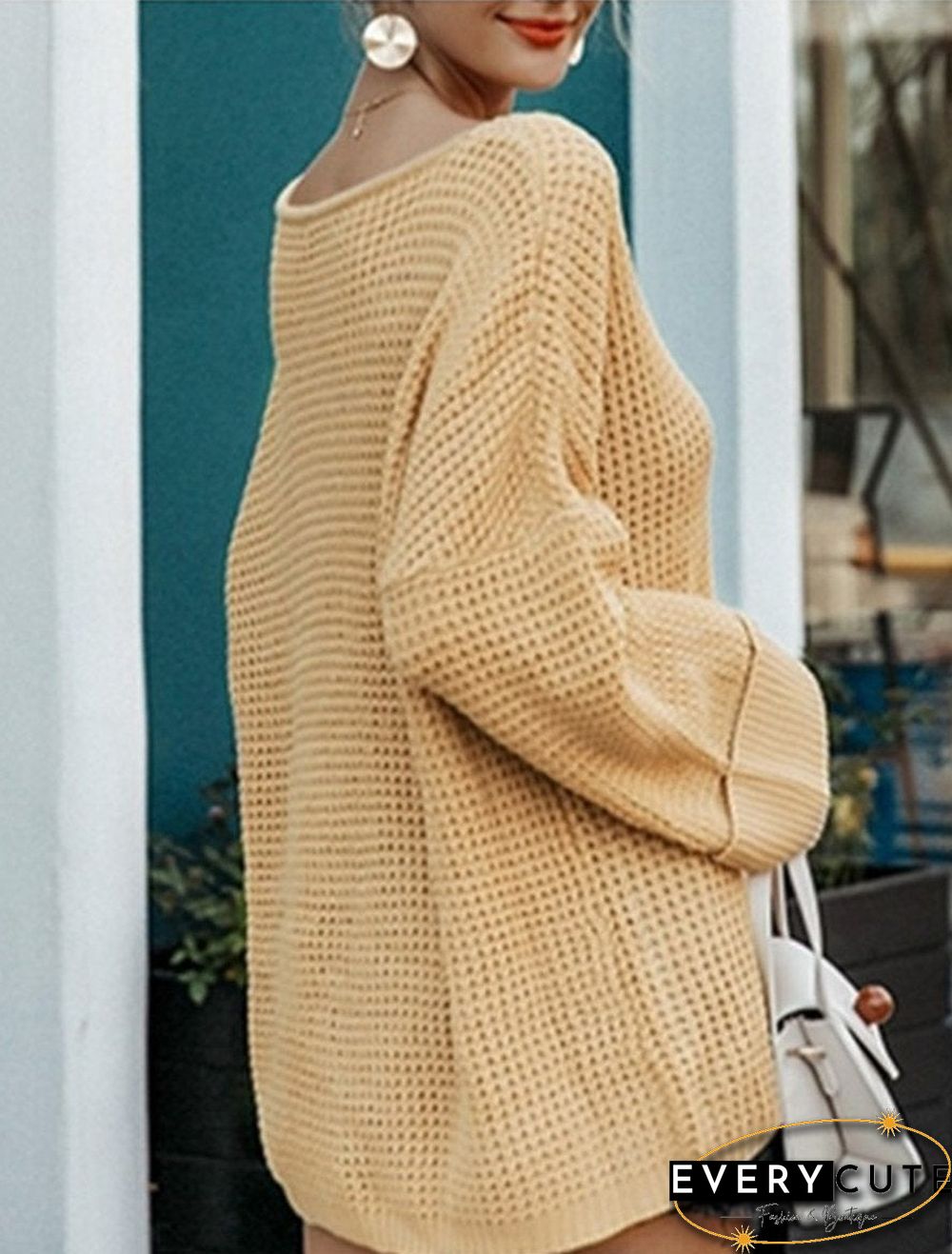 Casual Soft Pocket V-neck Long Sleeve Pullover