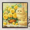 (US Local)Rose Cat-14CT Stamped Cross Stitch Kit(61x61cm)