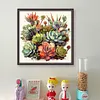 Succulent - 14CT Stamped Cross Stitch - 40*40cm - Flower