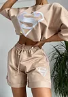 Women's Summer Sports And Leisure Embroidered Sweater 2-Piece Suit