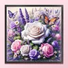 (Multi Style)Rose Butterfly-Full Embroidery 3 Strands 11CT Stamped Cross Stitch-45*45CM