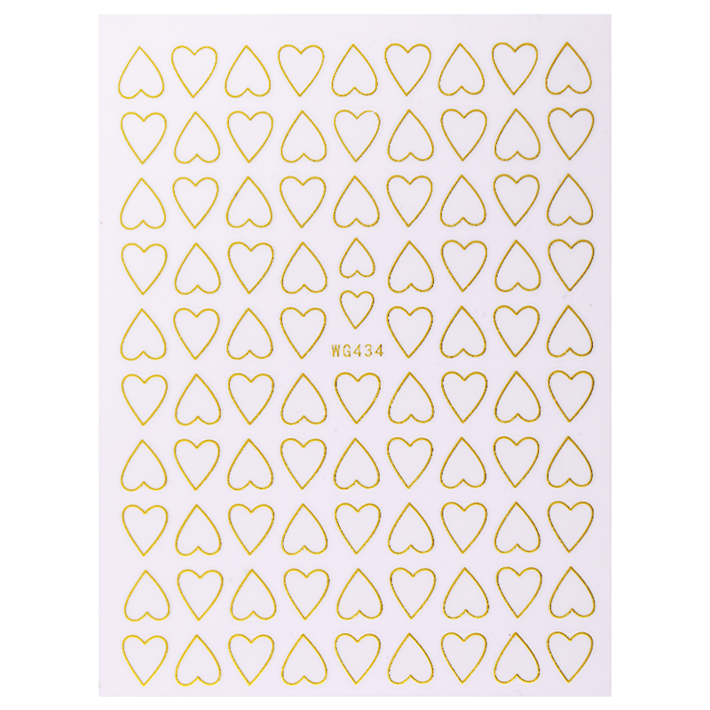 Harunouta Gold Flower Leaves Water Decals Slider Lines Geometrics Spring Summer Nail Art Transfer 3D Stickers DIY Watermarks-Nail Inspo