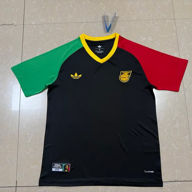 2026-27 Jamaica training kit - black sleeves, green and red jersey - fan version