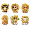 6Pcs Sunflower Animals Diamond Painting Fridge Magnet Diamond Art Magnets Decals Kit