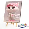 【Limited Stock Sale】Pink Cat With Hat-Paint by Numbers Acrylic Painting 40*50CM