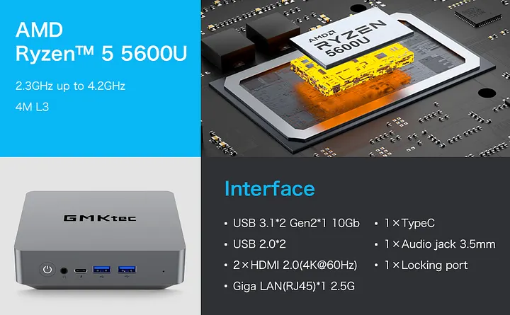 GMKtec GMKtec NucBox 9 Mini PC AMD® Ryzen™ 5 5600U 199.99