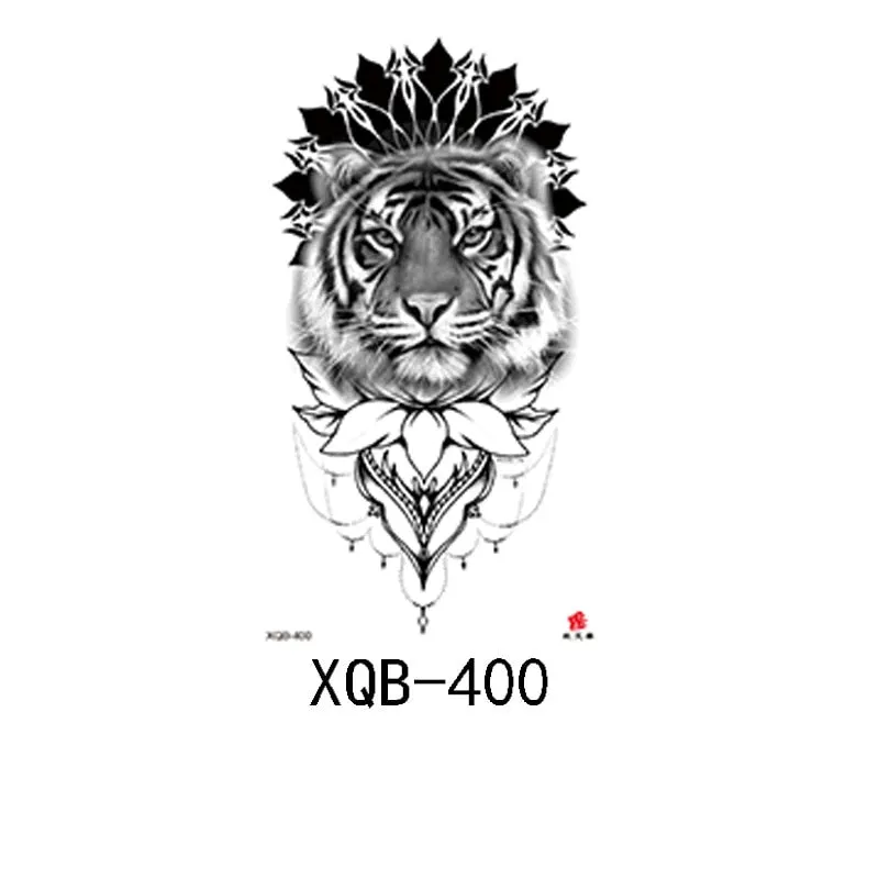 Small Full Arm Waterproof Tattoo Sticker Half Arm Arm Fierce Animal Arm Lasting European and American Tattoo Sticker