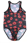 Men's lip mesh one-piece triangle waist one-piece sexy one-piece suit