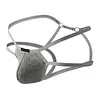 Men's Sexy Large Pouch Cotton Hollow Thong
