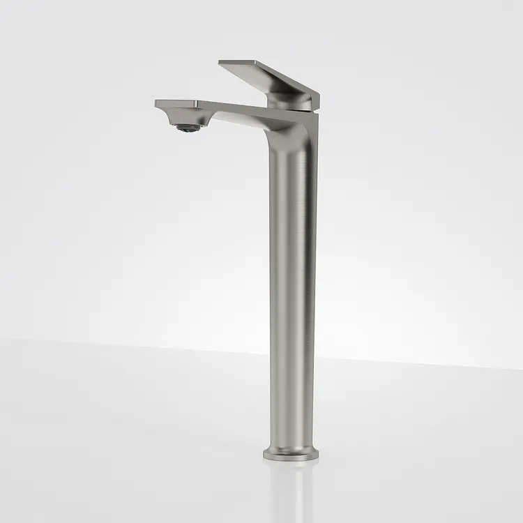 EVERSTEIN High Arc Bathroom Vessel Sink Faucet in Brushed Nickel SFS-1320B-NK