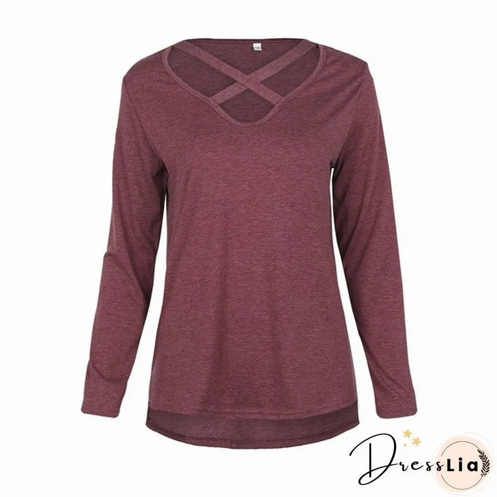 Women Spring Summer Fashion Long Sleeve Tops Black Casual Knitted Sweater Dresses Ladies Fashion Loose Mini Dress Pure Color Cotton Shirt Sexy Deep V-Neck Slim Fit Waist Bodycon Club Wear Knit Slit Party Robe Chic FemmeT-shirt